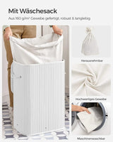 Wäschekorb Wäschesammler Bambus 72l weiss von Songmics