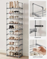 Schuhregal Schuhschrank 10 Ebenen von Songmics