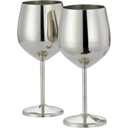 Edelstahl Weingläser Silber 2er-Set von Oak & Steel
