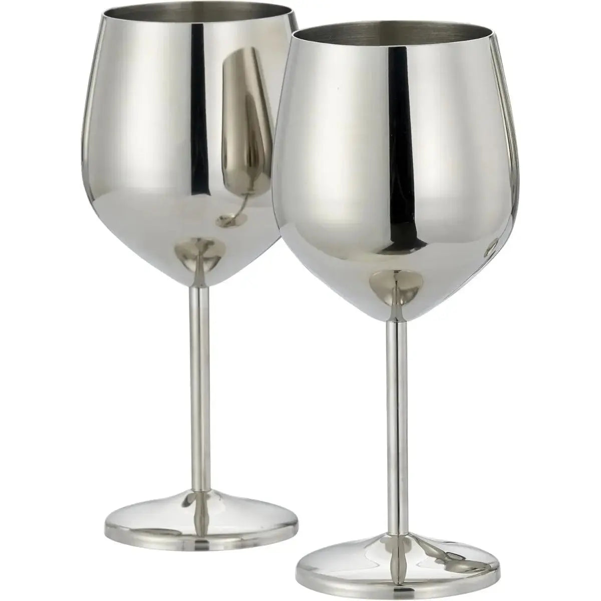 Edelstahl Weingläser Silber 2er-Set von Oak & Steel