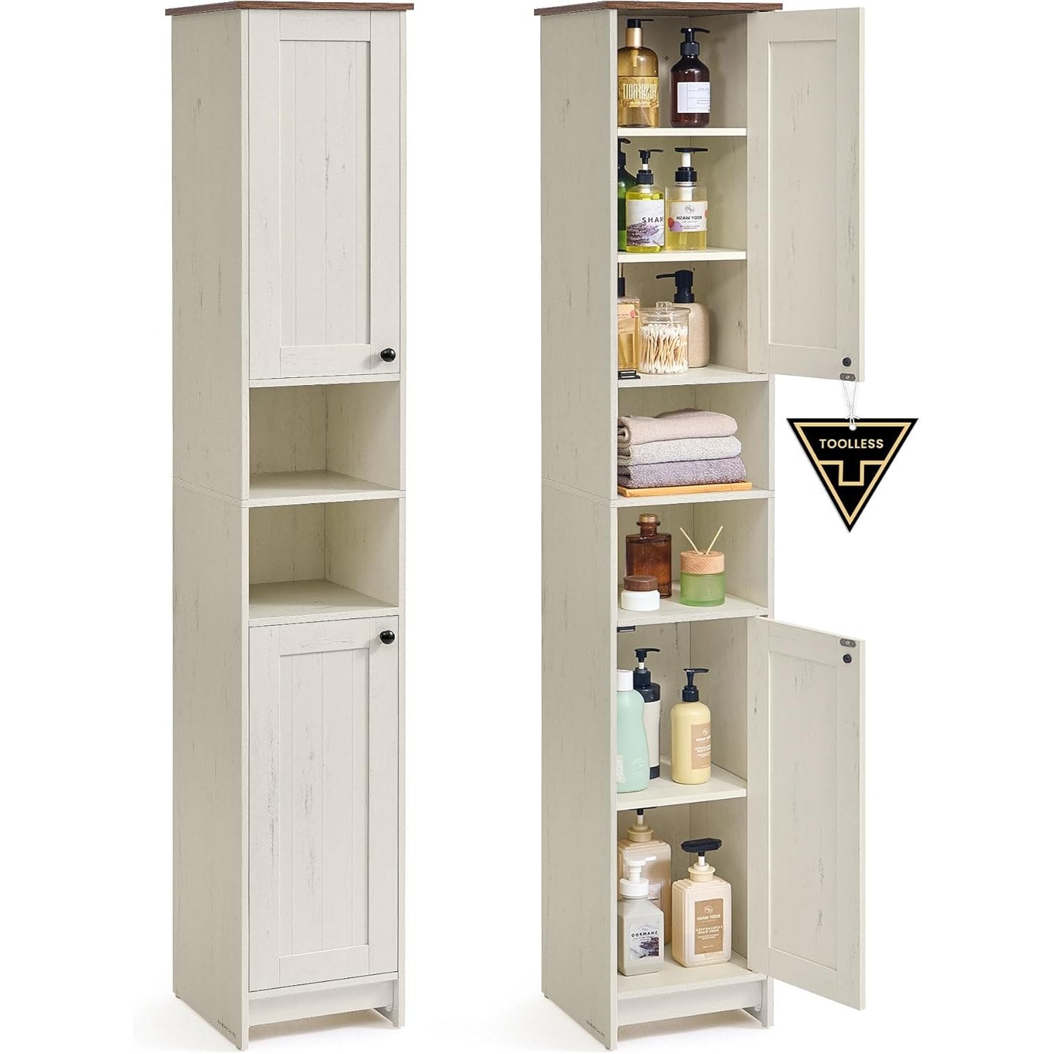 Badezimmerschrank schmal 30x30x170 cm verstellbare Ablagen von guteszeug.ch