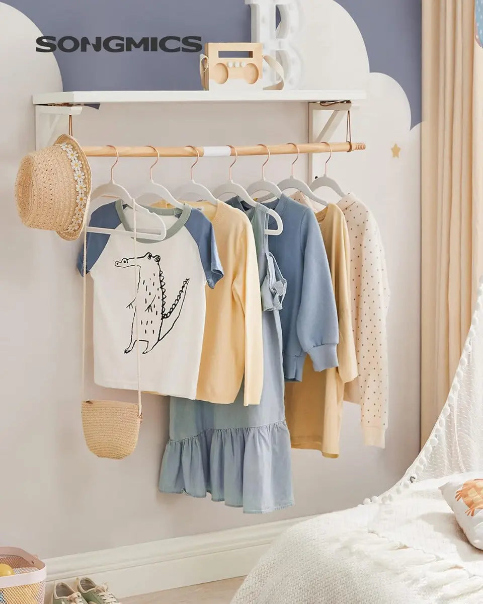 Kleiderbügel Kinder Samt 50er Set Weiss von Songmics