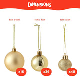 Baumkugeln Weihnachtsschmuck gold 100 Stück von Twiddlers