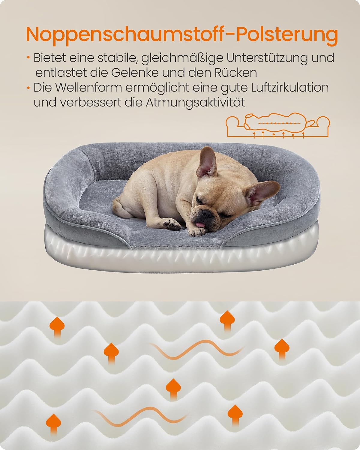 Hundebett 76x51x18 cm Taubengrau Orthopädisch von Songmics