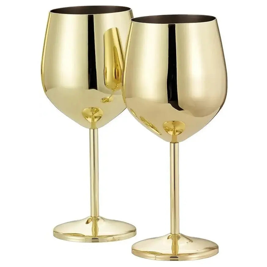 Edelstahl Weingläser Gold 2er-Set von Oak & Steel