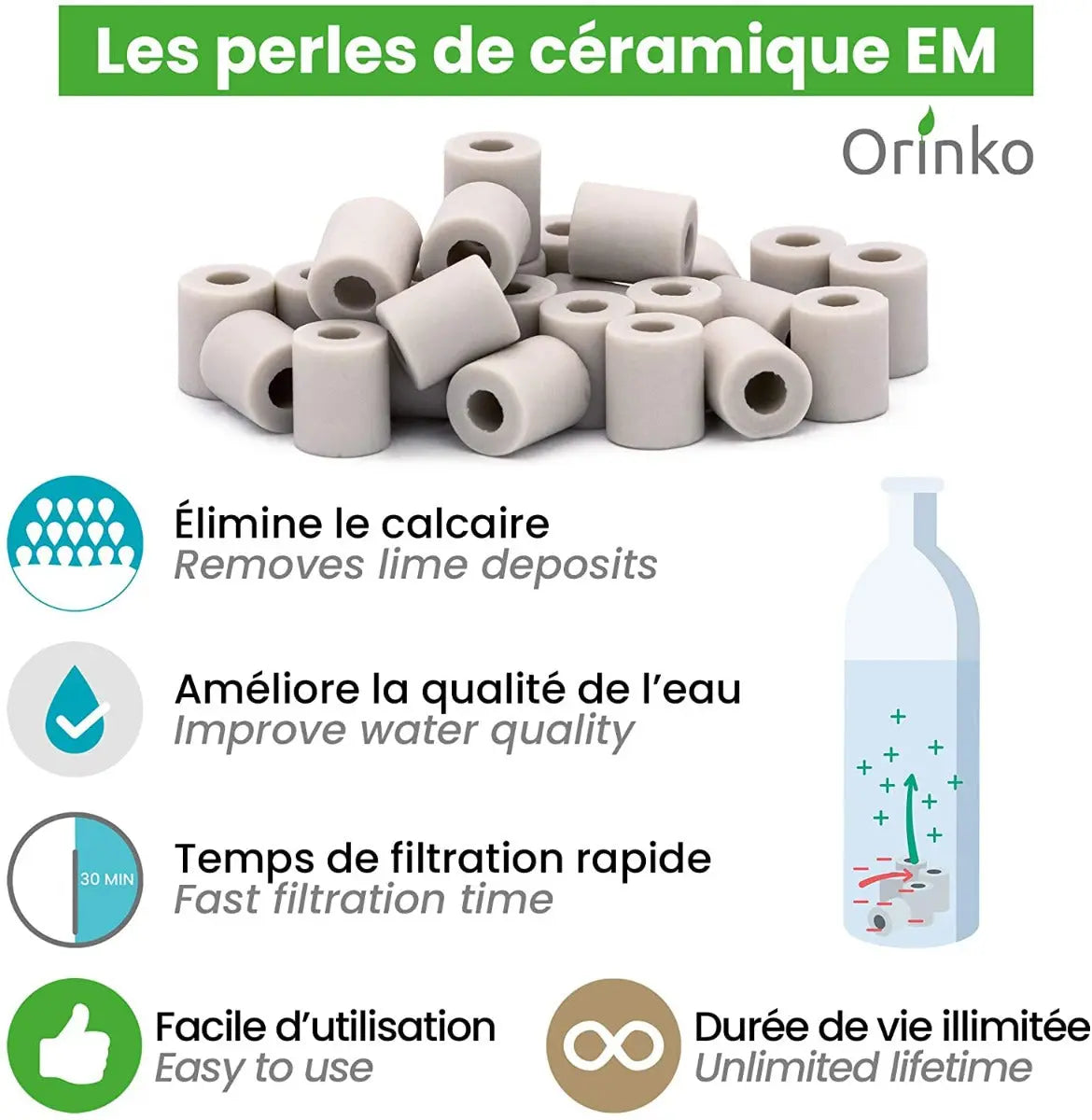Keramikperlen Wasserreiniger 15er-Pack Grau von Orinko