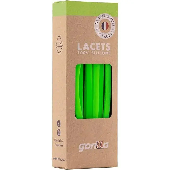 Elastische Schnürsenkel Flexibel Ohne Binden Schmal Silikon Neon Green von Gorilla Lacets