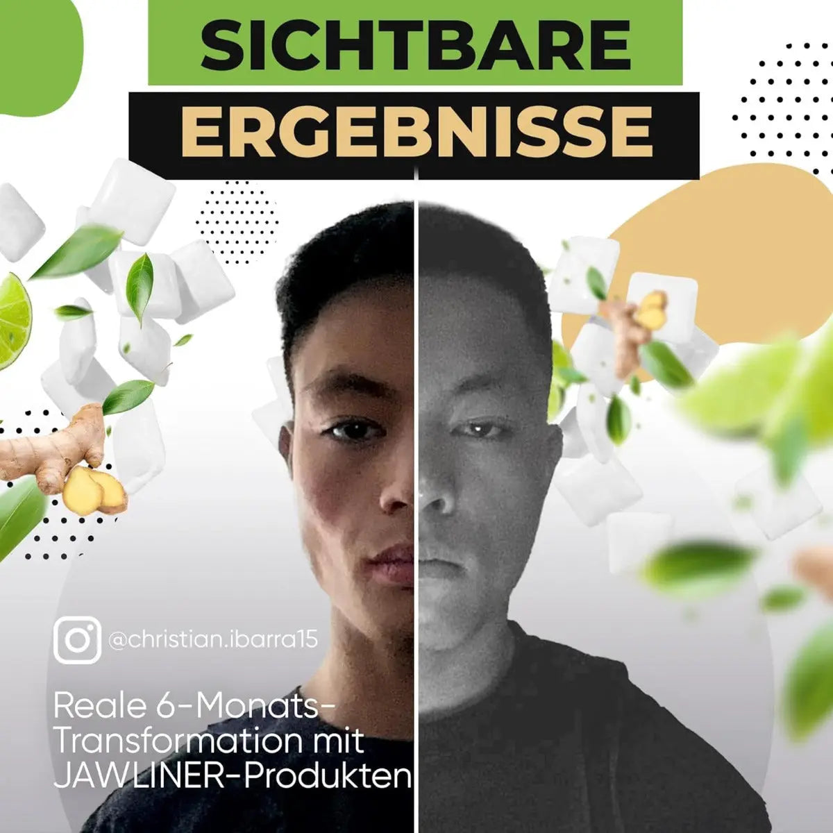 Fitness Ginger Lime Chewing Gum 100g Pack von JAWLINER