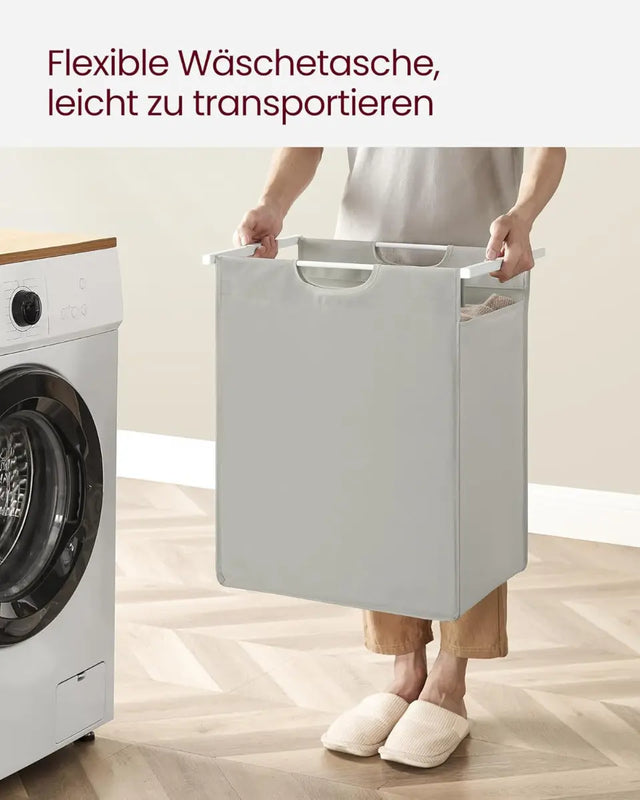 Wäschekorb mit Ablage, cremeweiss-mattweiss von Songmics