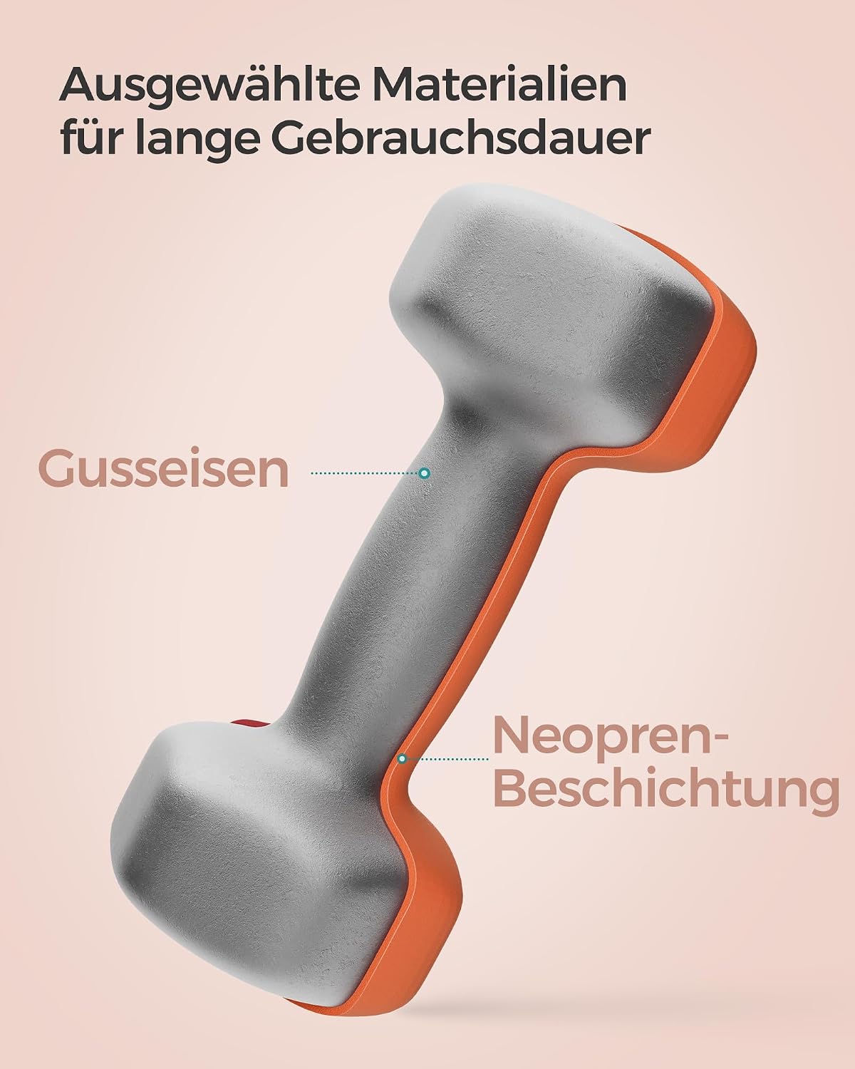 Kurzhantelset 2x1,5 kg Hanteln Neopren Orange von Songmics