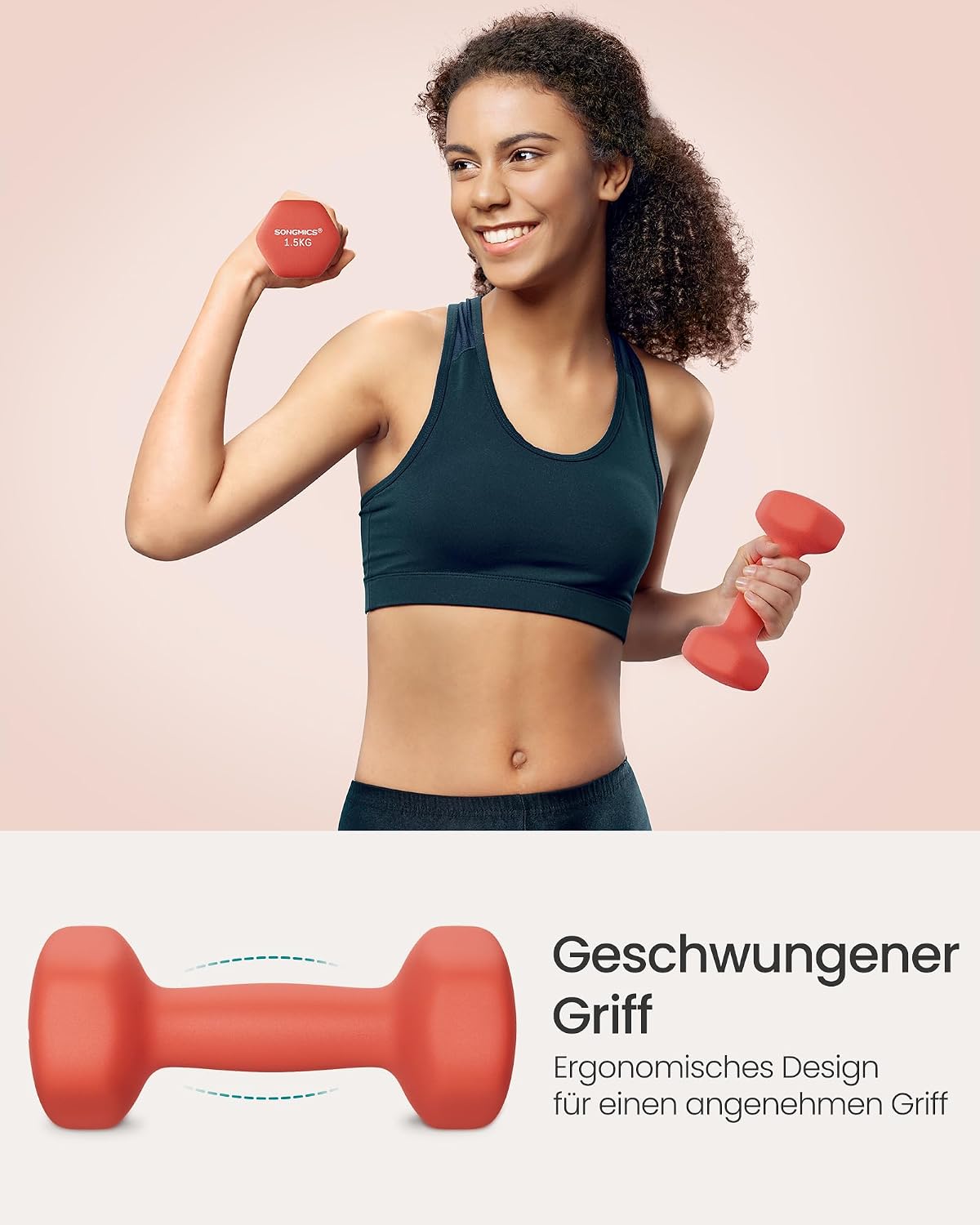 Hantelset 6-teilig Kurzhanteln 1-2 kg mit Ständer von Songmics
