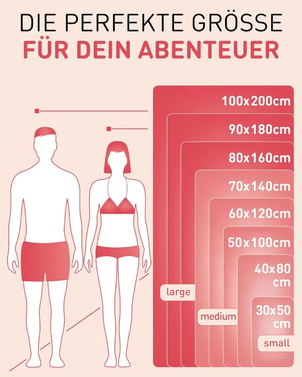 Mikrofaser Handtuch schnelltrocknend mit Tasche 90x180cm Koralle von guteszeug.ch