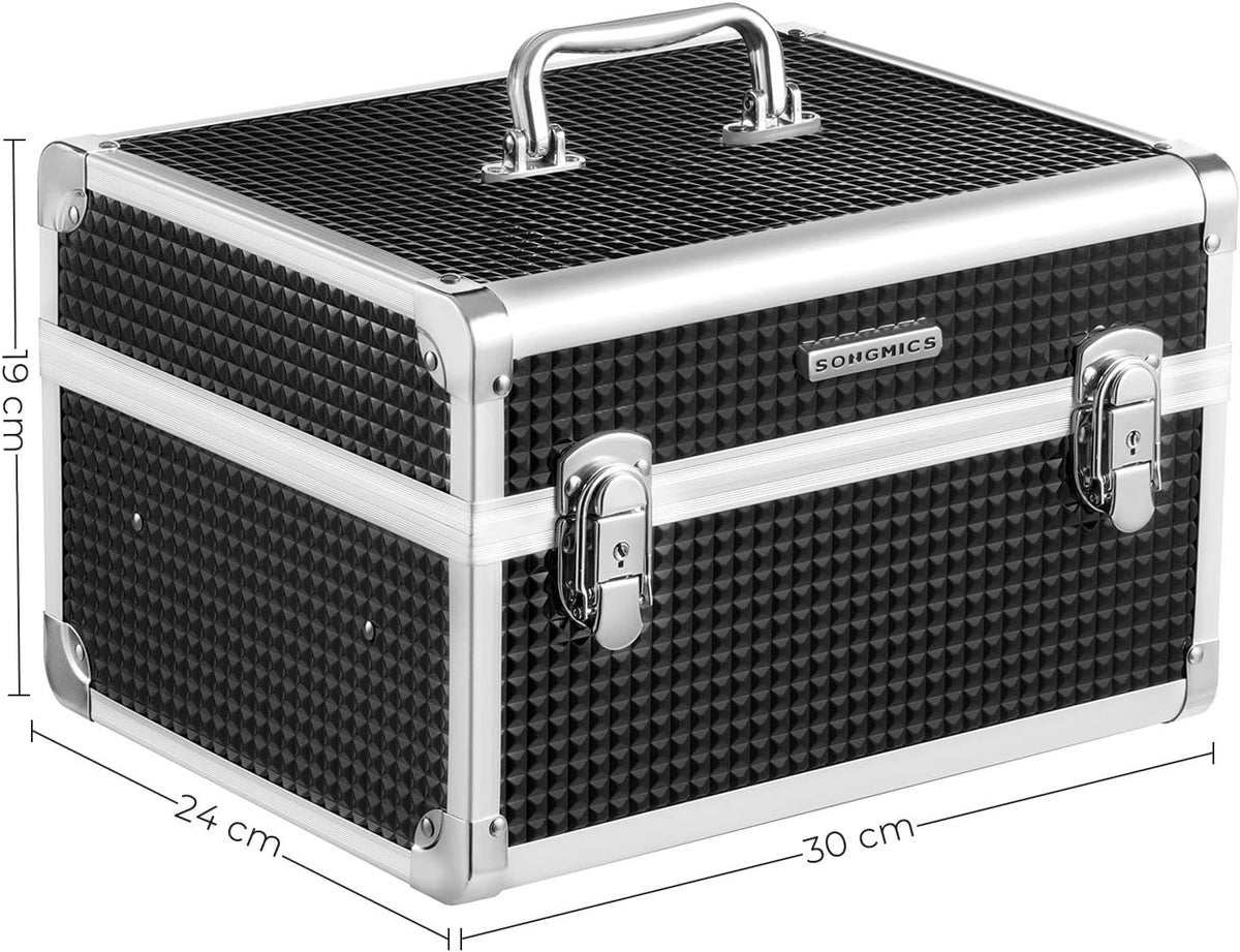 Make-up-Koffer Kosmetikkoffer 30x24x19 cm Schwarz von Songmics