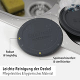 Mehrweg Frischedeckel für Joghurtbecher Schwarz von Qikfresh