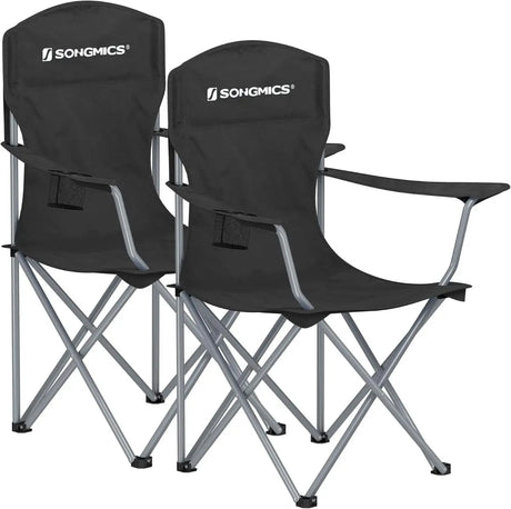 Klapp-Campingstuhl Set 2er Schwarz Oxford von Songmics