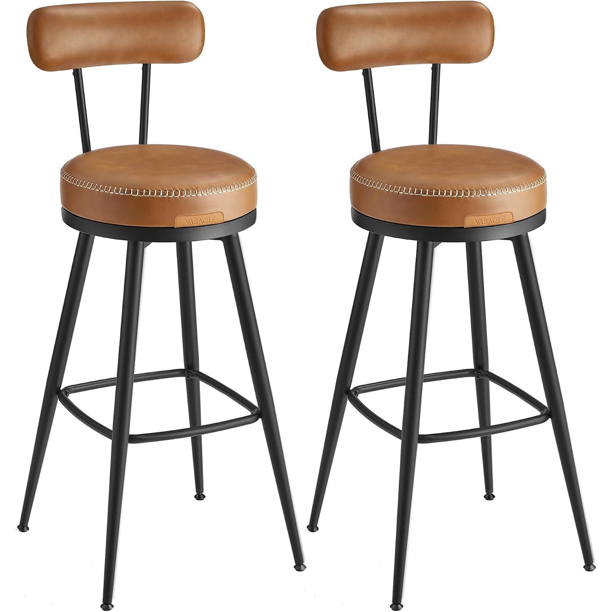 Barhocker 56x56x101 cm drehbar Kunstleder Karamell von Songmics