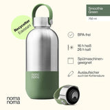 Trinkflasche Edelstahl auslaufsicher 750ml Smoothie Green von noma noma