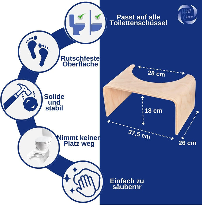 Toilettenhocker Holz Natur von Well Care