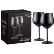 Edelstahl Weingläser Schwarz Matt 2er-Set von Oak & Steel