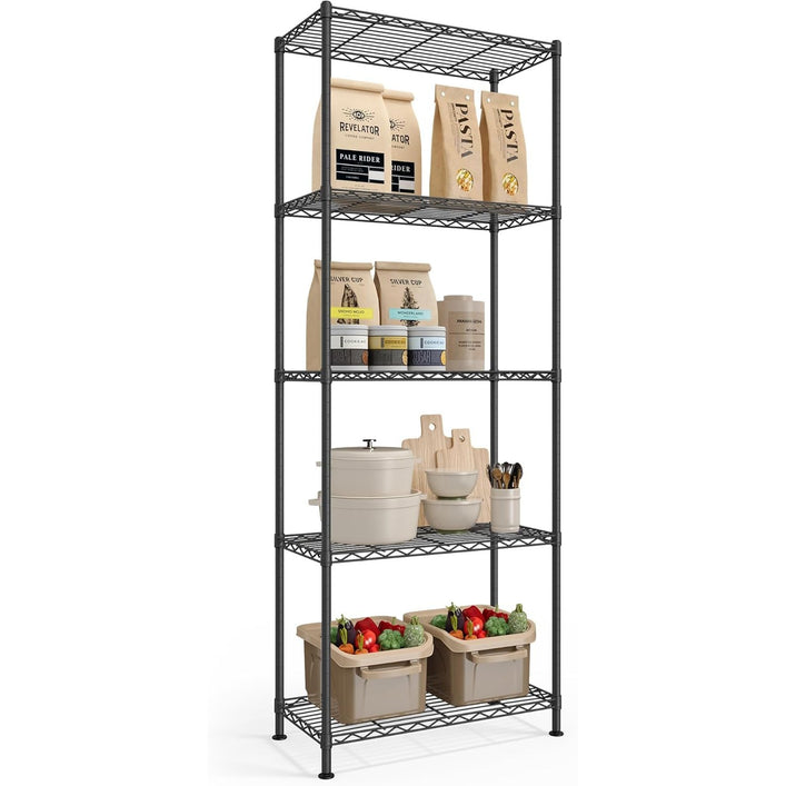 Lagerregal 5 Ebenen Steckregal 60x30x161 cm Schwarz von Songmics