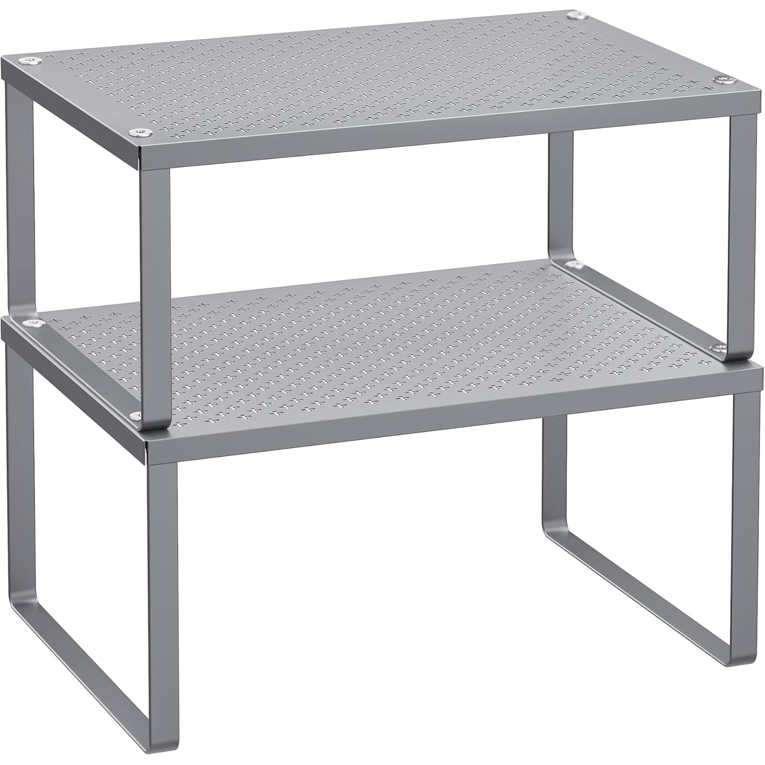Gewürzregal Metall 2er Set stapelbar erweiterbar silber von Songmics