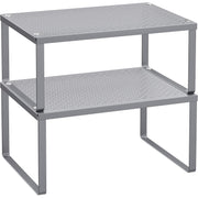 Gewürzregal Metall 2er Set stapelbar erweiterbar silber von Songmics