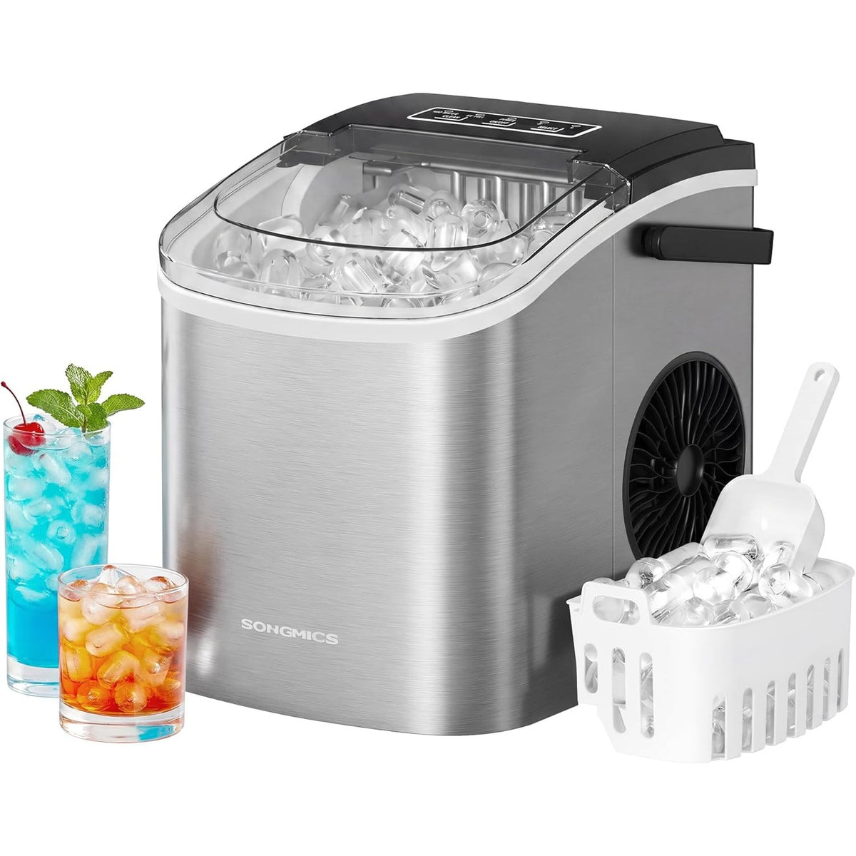 Eiswürfelmaschine 12 kg/24 h 2 Grössen Silber von Songmics