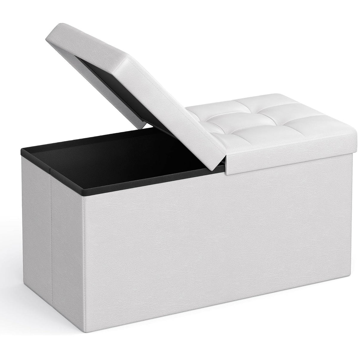 Aufbewahrungsbank Sitzbank klappbar 76x38x38 cm Wolkenweiss von Songmics