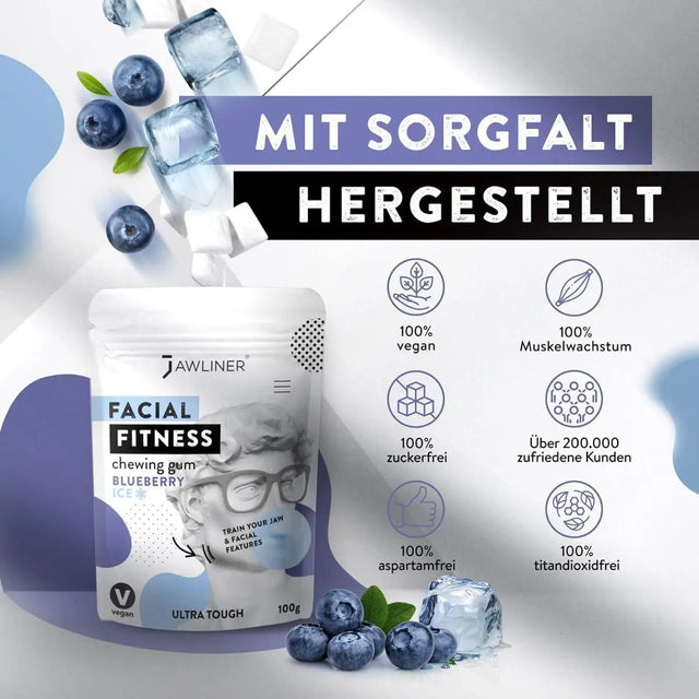 Fitness Blueberry Chewing Gum 100g Pack von JAWLINER