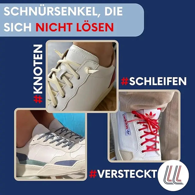 Elastische Schnürsenkel Flexibel Ohne Binden Schmal Silikon Lavender von Gorilla Lacets