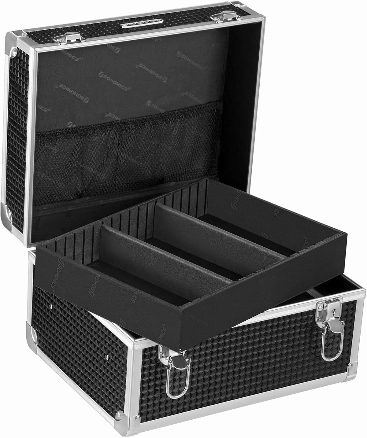 Make-up-Koffer Kosmetikkoffer 30x24x19 cm Schwarz von Songmics