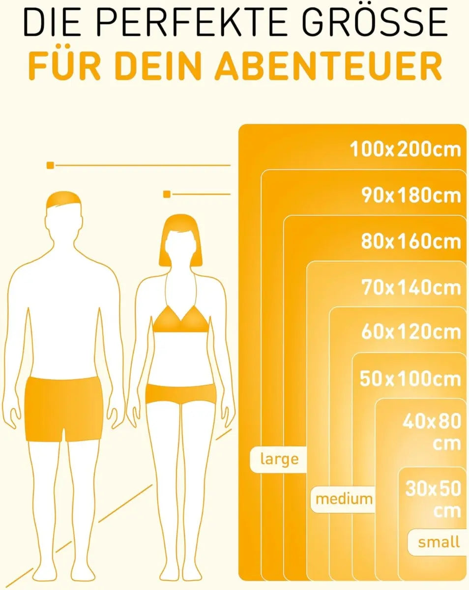 Mikrofaser Handtuch schnelltrocknend mit Tasche 40x80cm Gelb von Fit-Flip
