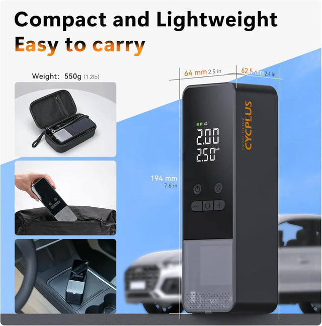 Luftpumpe AL3 150PSI Elektrischer Kompressor Tragbar All-In-One Akku von Cycplus
