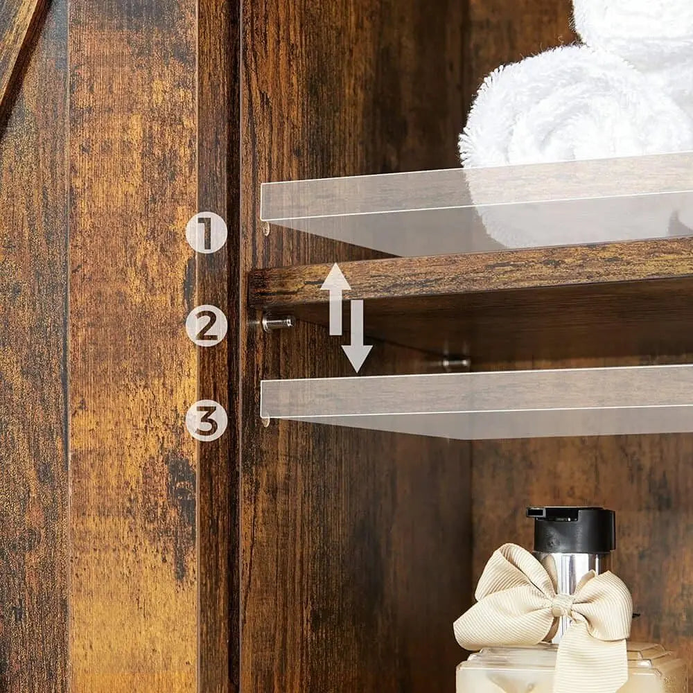Toilettenregal mit Schrank Industrie-Design vintagebraun von Songmics