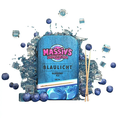 Massiv's Blaulicht Zahnstocher mit Geschmack Blueberry Ice in Metalldose