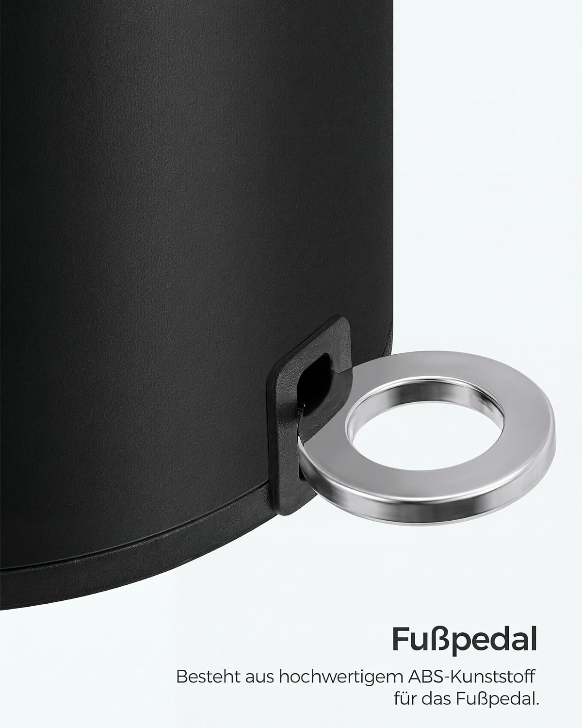 Kosmetikeimer 3 l mit Fusspedal Schwarz Badezimmer von Songmics