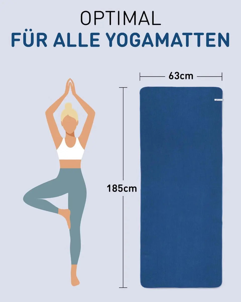 Yoga Handtuch Mikrofaser rutschfest mit Noppen Yogatuch Deepblue von guteszeug.ch