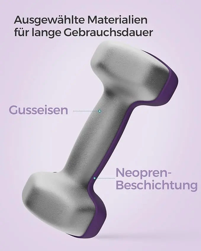 Hanteln 2x2kg Violett Gusseisen von guteszeug.ch