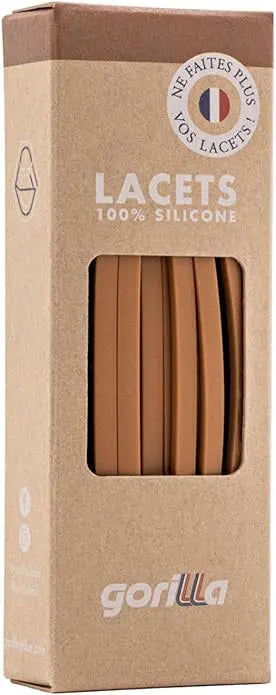 Elastische Schnürsenkel Flexibel Ohne Binden Schmal Silikon Caramel von Gorilla Lacets