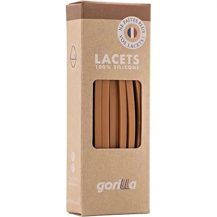 Elastische Schnürsenkel Flexibel Ohne Binden Schmal Silikon Caramel von Gorilla Lacets
