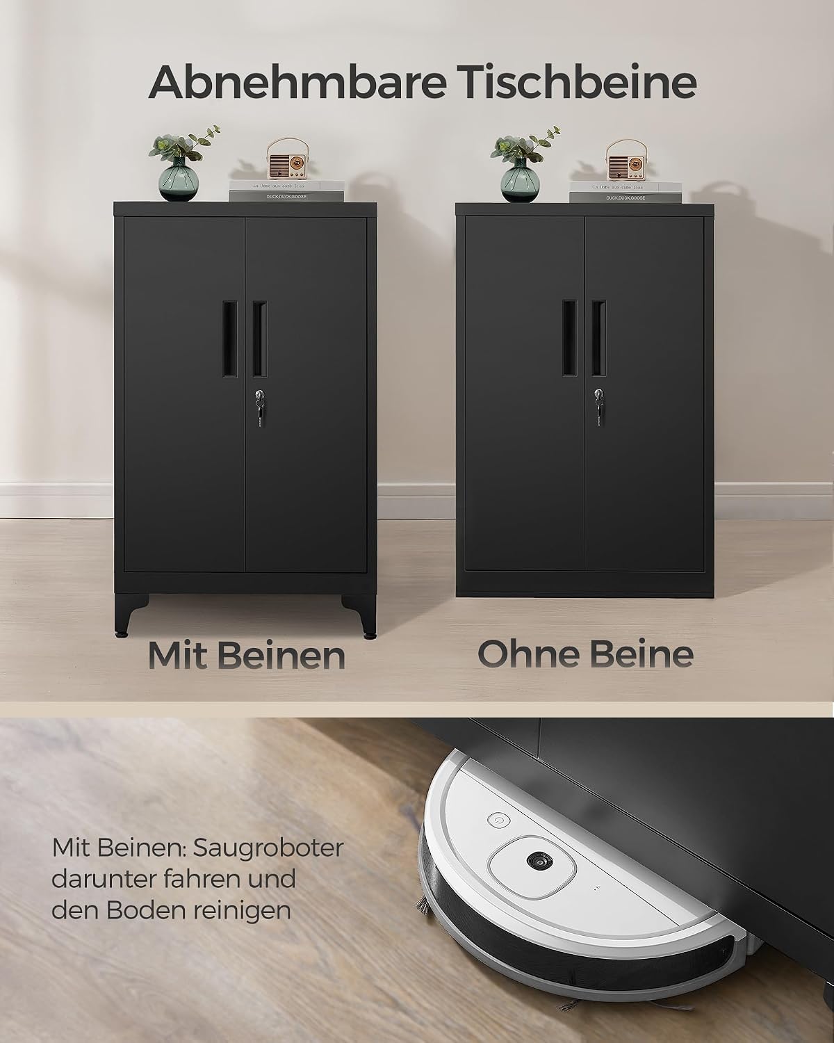 Metallschrank Aktenschrank 60x40x99 cm Schwarz abschliessbar von Songmics
