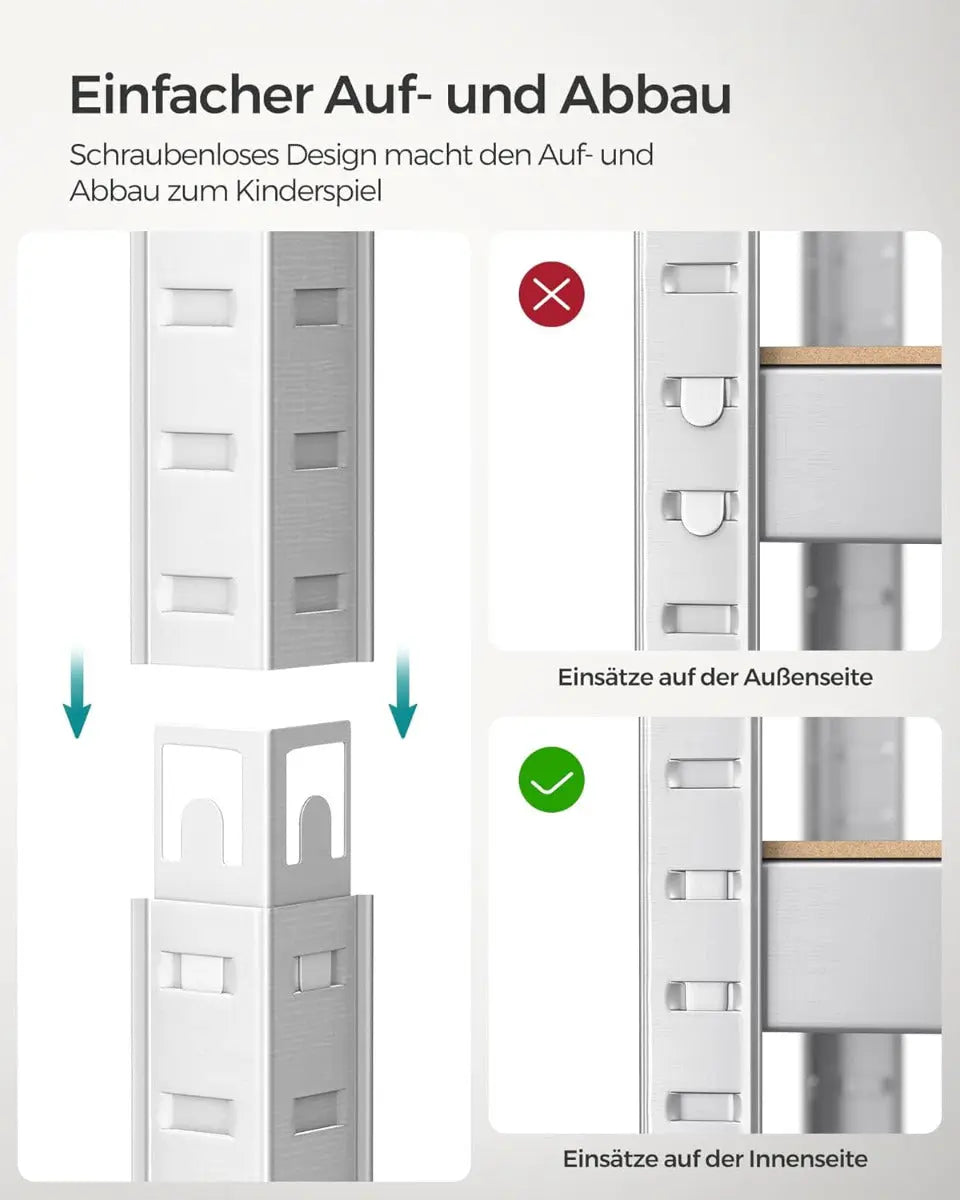 Schwerlastregal mit Stahlgestell, bis 650 kg, silbern von Songmics