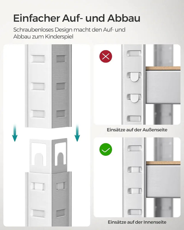 Schwerlastregal mit Stahlgestell, bis 650 kg, silbern von Songmics
