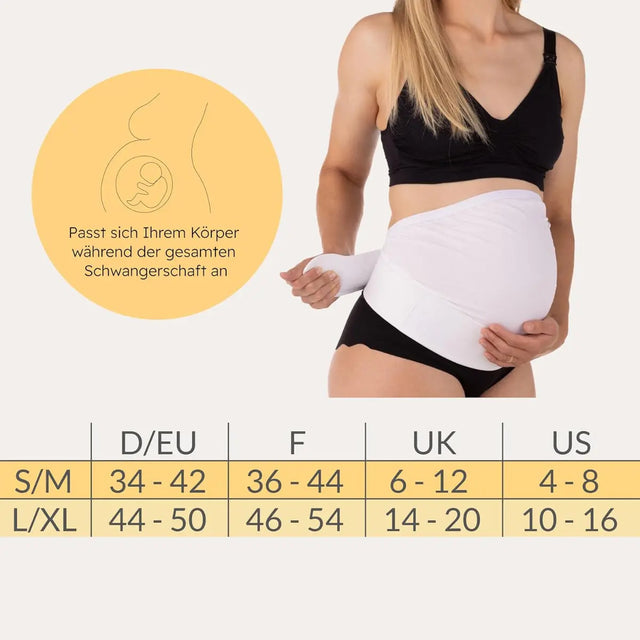 Stützgurt für Schwangere mit Klettverschluss Weiss L/XL von Carriwell