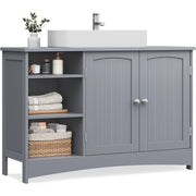Waschbeckenunterschrank Badschrank 90x30x60 cm Taubengrau von Songmics