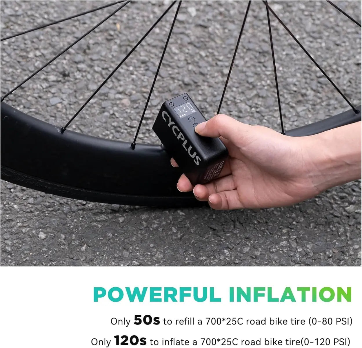 Fahrradpumpe AS2Pro Elektrisch Mini Kompressor Akku von Cycplus