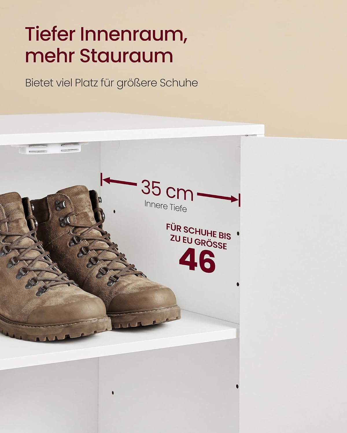 Schuhschrank 5 Ebenen 60x36x90 cm Wolkenweiss von Songmics