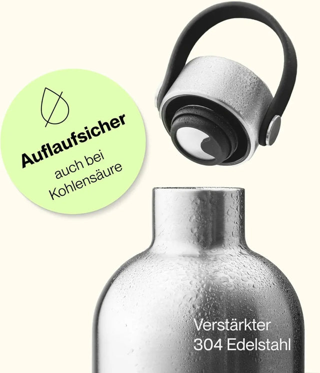 Trinkflasche Edelstahl auslaufsicher 750ml Ice Silver von noma noma