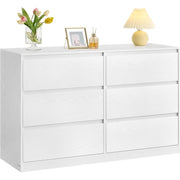 Kommode 6 Schubladen Schlafzimmer Schubladenschrank weiß von Songmics