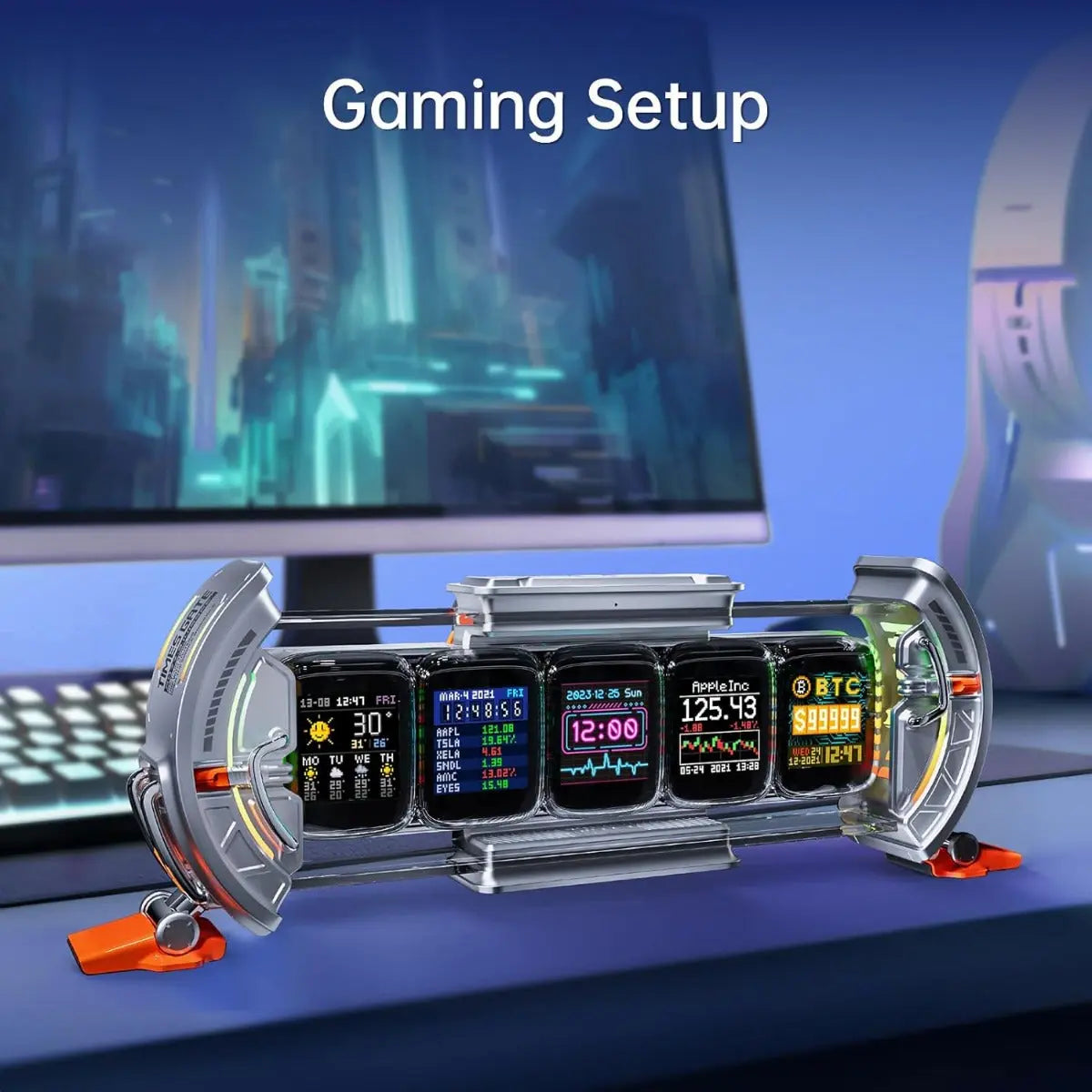 Times Gate Informatives Pixel Display Grau von Divoom
